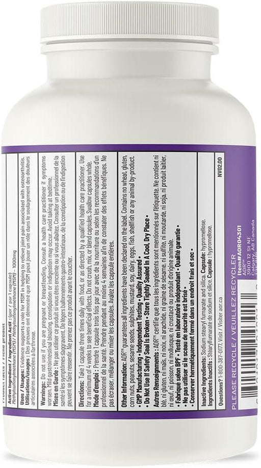 AOR - MSM 100caps - Helps Relieve Joint Pain Associated with Osteoarthritis - Limolin 