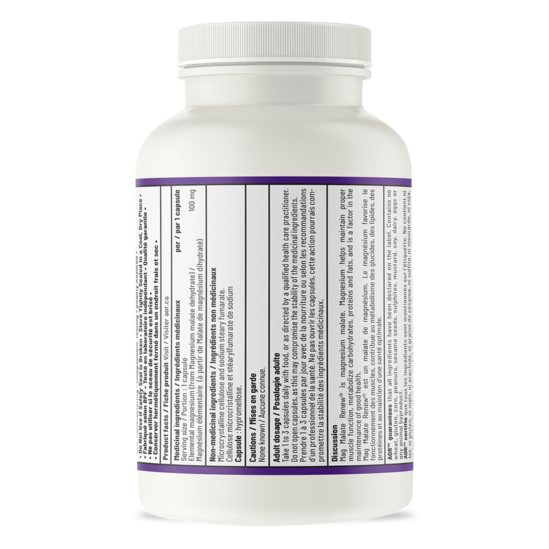 AOR - Mag Malate Renew 120caps - Limolin 