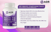 AOR - Methyl B12 - 15mg 60caps- Vitamin B12 Methylcobalamin - Limolin 