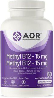 AOR - Methyl B12 - 15mg 60caps- Vitamin B12 Methylcobalamin - Limolin 