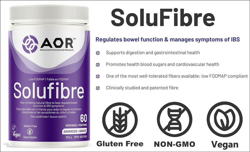 AOR - SoluFibre 300g - Regulates Bowel Function & Manages Symptoms of IBS - Limolin 