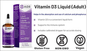 AOR - Vitamin D3 100ml (Adult) - Vdrops - Cholecalciferol Vitamin D3 Liquid Drops - Limolin 