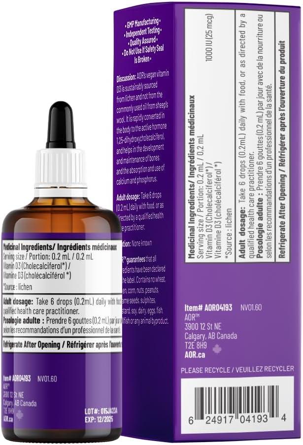 AOR - Vitamin D3 50ml (Adult) - Helps in the Absorption and Use of Calcium and Phosphorus - Limolin 