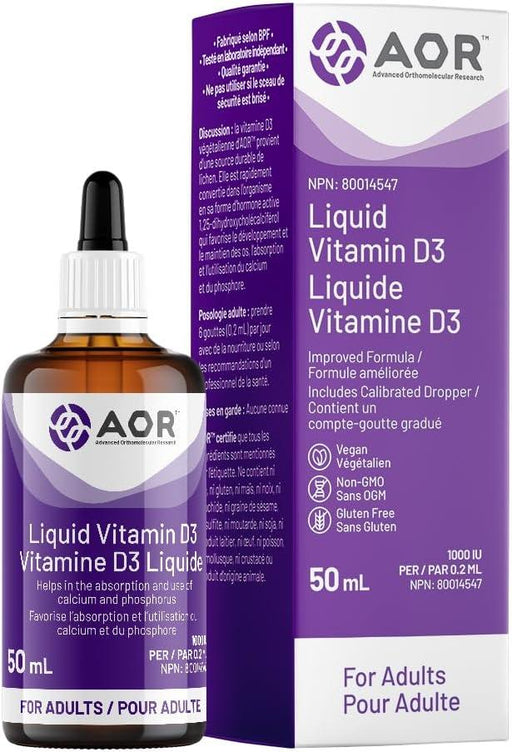AOR - Vitamin D3 50ml (Adult) - Helps in the Absorption and Use of Calcium and Phosphorus - Limolin 
