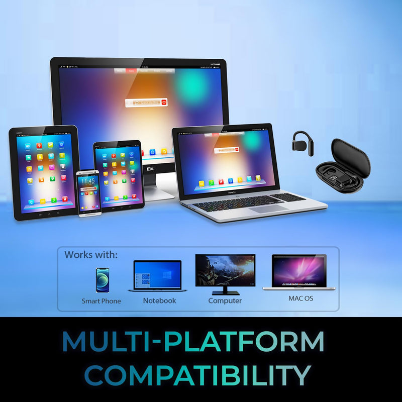 Adesso - Earbuds Bluetooth Xtream T4 - Open-Ear with Charging Case - Black - Limolin 