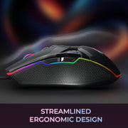 Adesso - Gaming Mouse Wired X5 6 Button Illuminated Multi-Coloured lights up to 6400dpi Ambodextrous PC/Mac - Black - Limolin 