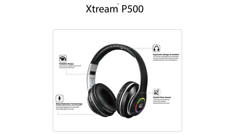 Adesso - Headset Bluetooth with Mic Noise Isolating 35mm Aux Cable Included - Black - Limolin 