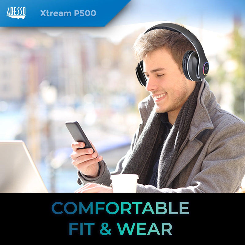Adesso - Headset Bluetooth with Mic Noise Isolating 35mm Aux Cable Included - Black - Limolin 