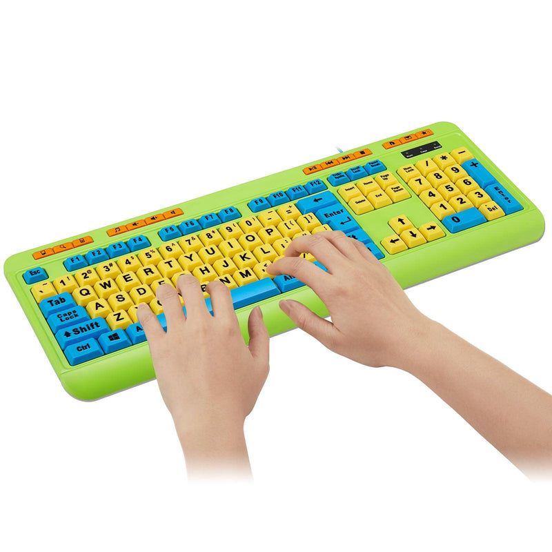Adesso - Keyboard & Mouse Combo Wired Antimicrobial Kids Large Print - Limolin 