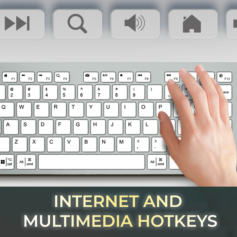 Adesso - Keyboard Wired French Canadian USB-C Slim - - White - AKB-730UW - Limolin 