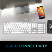 Adesso - Keyboard Wired French Canadian USB-C Slim - - White - AKB-730UW - Limolin 