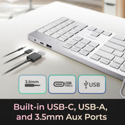 Adesso - Keyboard Wired French Canadian USB-C Slim - - White - AKB-730UW - Limolin 