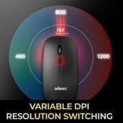 Adesso - Keyboard &amp; Mouse Combo Kit Wireless 2.4Ghz - Black - Limolin 