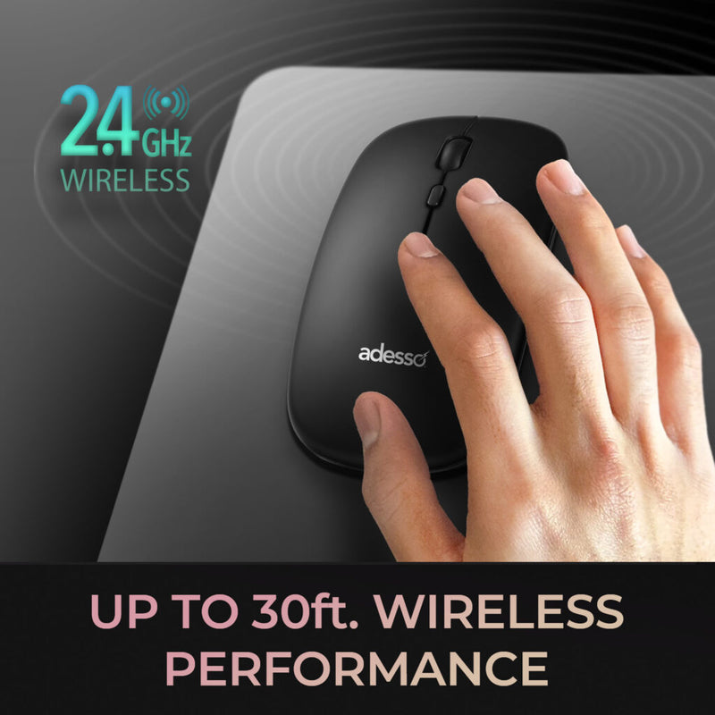 Adesso - Keyboard &amp; Mouse Combo Kit Wireless 2.4Ghz - Black - Limolin 