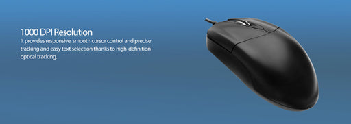 Adesso - Mouse Wired HC-3003US 3 Buttons optical scroll up to 1000dpi PC/Mac - Black - Limolin 