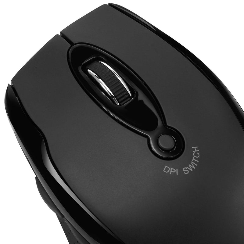 Adesso - Mouse Wireless Ergonomic M20B 6 Button up to 1600dpi PC/Mac - Black - Limolin 