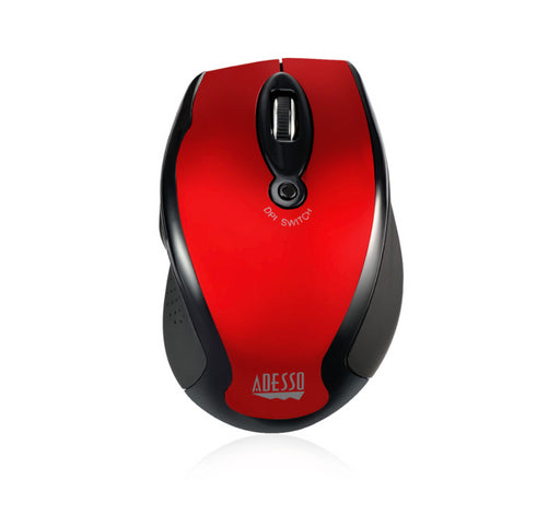 Adesso - Mouse Wireless Ergonomic M20R 6 Button up to 1600dpi PC/Mac - Red - Limolin 