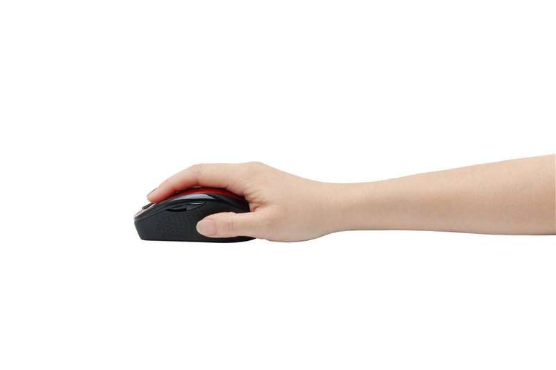 Adesso - Mouse Wireless Ergonomic M20R 6 Button up to 1600dpi PC/Mac - Red - Limolin 