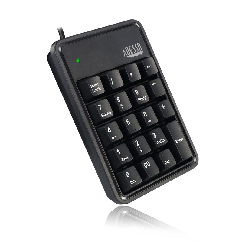 Adesso - Numeric Keypad Wired 19 Keys & 3 Port USB Hub PC/Mac - Black - Limolin 