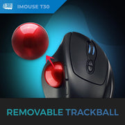 Adesso - Trackball Mouse Wireless Ergonomic iMouse T30 7 Buttons - Black - Limolin 
