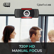 Adesso - Webcam 720P CyberTrack H3 1.3 MP with Build-in Microphones (USB) - Limolin 