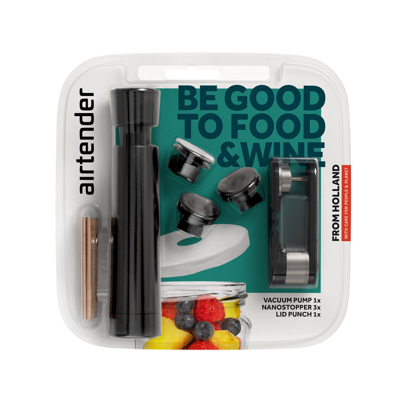Airtender - Food & Wine Vacuum Set - Blister Pack - Limolin 