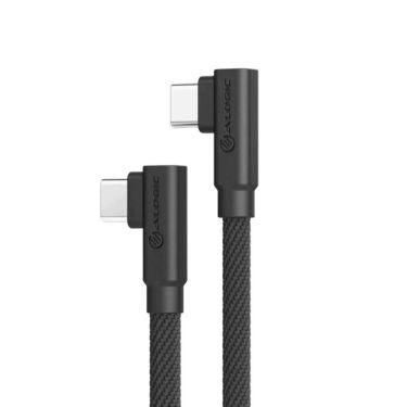 Alogic - 25cm Elements Pro Right-Angle USB-C to Right Angle USB-C Cable - Limolin 