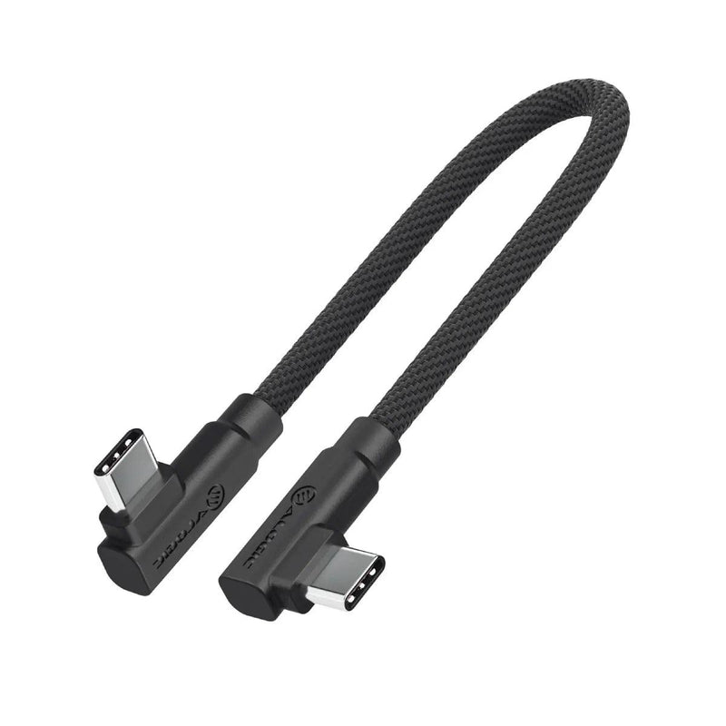 Alogic - 25cm Elements Pro Right-Angle USB-C to Right Angle USB-C Cable - Limolin 