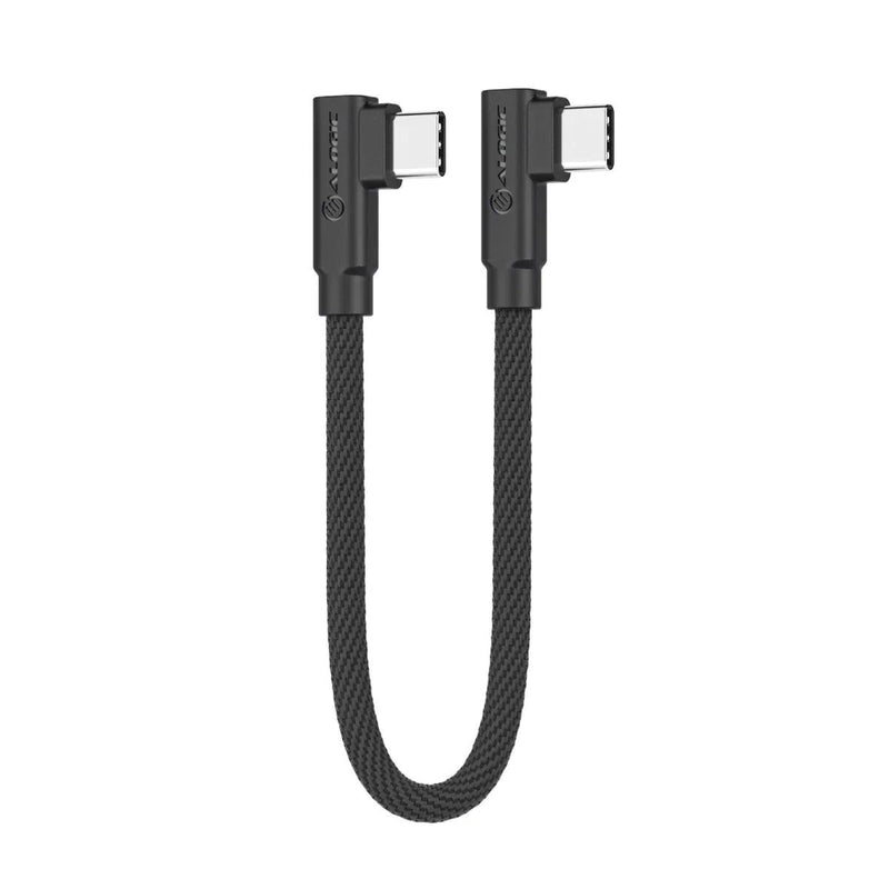 Alogic - 25cm Elements Pro Right-Angle USB-C to Right Angle USB-C Cable - Limolin 