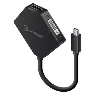 Alogic - Adapter 3-in-1 Mini DisplayPort Male to HDMI / DVI / VGA Female - Black - Limolin 