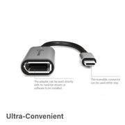 Alogic - Adapter USB-C Male to DisplayPort Female 6in 4K Ultra HD - Grey - Limolin 