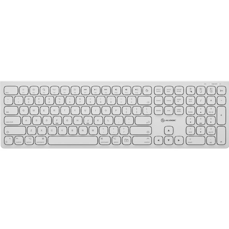 Alogic - Alogic Keyboard Bluetooth EchelonUS-C Rechargeable Compact Mac - White - Limolin 