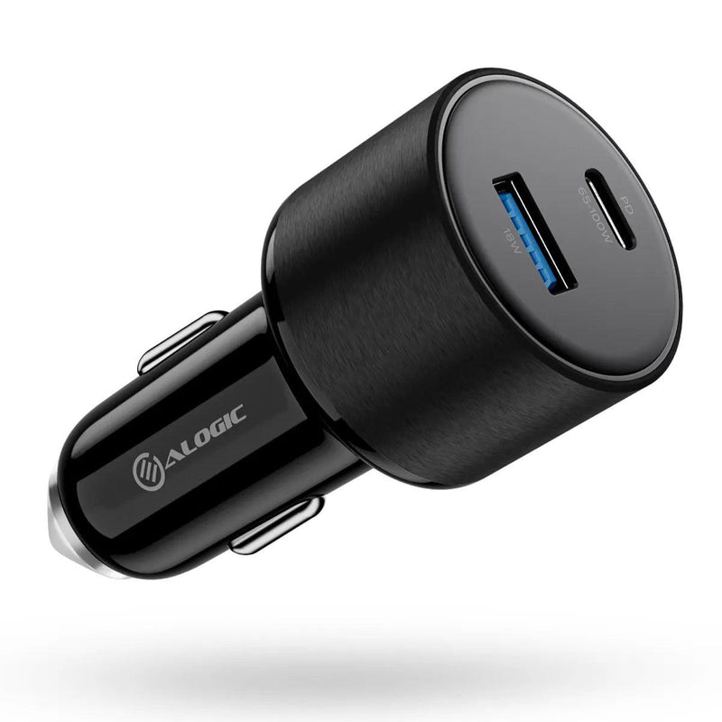 Alogic - Car Charger - 100W Rapid Charger with 1 x USB-C Port & 1 x USB-A Port - Limolin 