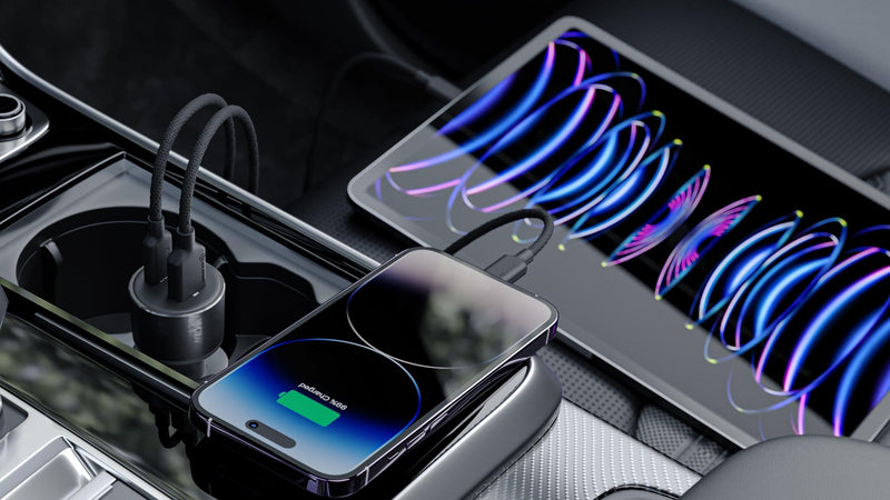 Alogic - Car Charger - 100W Rapid Charger with 1 x USB-C Port & 1 x USB-A Port - Limolin 