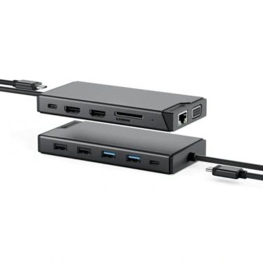 Alogic - Docking Station USB-C Dual Display HD MV2 12 Ports 2 HDMI Pass Through Charging 100W - Limolin 