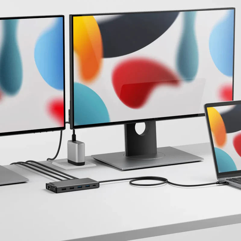 Alogic - Docking Station USB-C Dual Display HD MV2 12 Ports 2 HDMI Pass Through Charging 100W - Limolin 