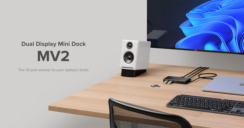Alogic - Docking Station USB-C Dual Display HD MV2 12 Ports 2 HDMI Pass Through Charging 100W - Limolin 