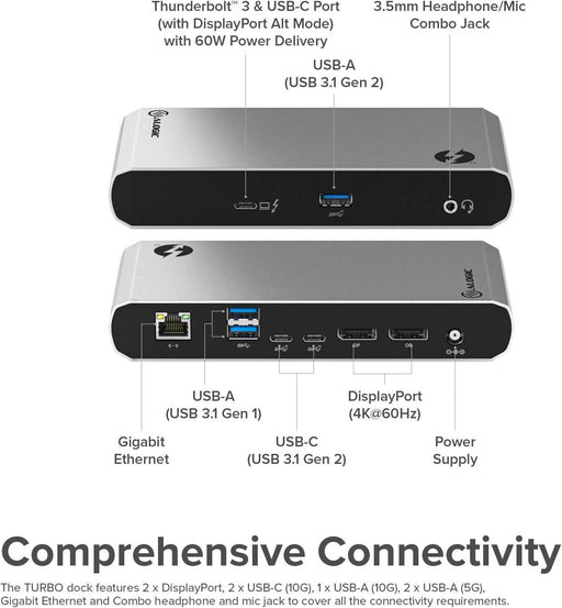 Alogic - Docking Station - USB-C Dual Monitor Thunderbolt - Limolin 