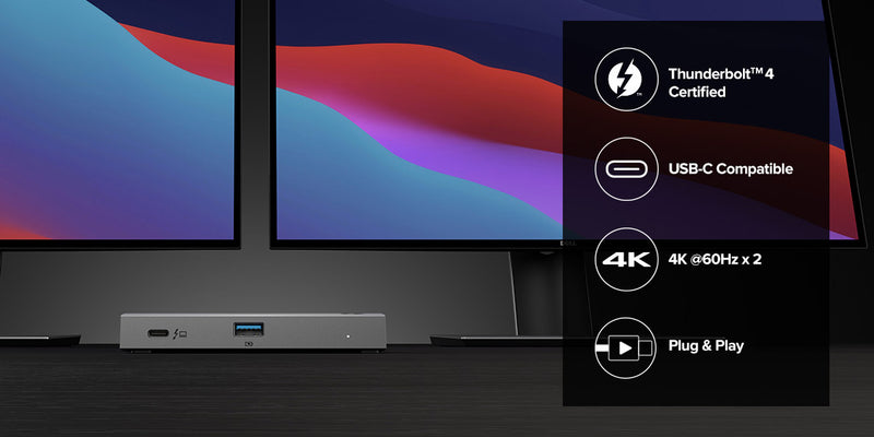 Alogic - Docking Station - USB-C- Space Grey - TB4H3TB - Limolin 