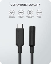 Alogic - Elements Pro USB-C to 35mm Audio Adapter - 10cm - Black - Limolin 