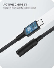 Alogic - Elements Pro USB-C to 35mm Audio Adapter - 10cm - Black - Limolin 