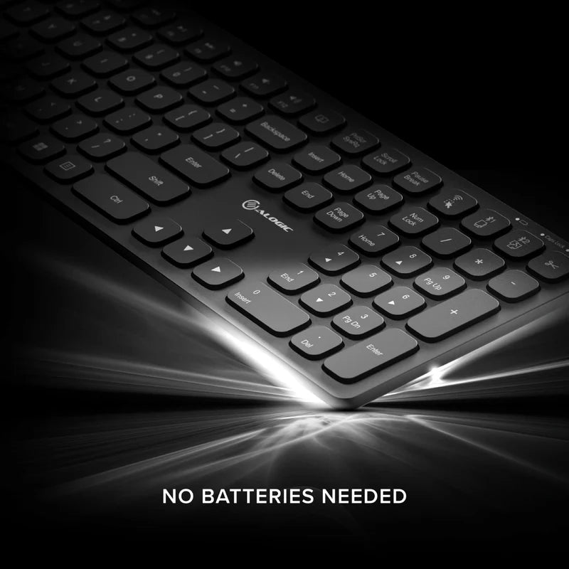 Alogic - Keyboard & Mouse Combo Wireless USB-C & 2.4GHz USB-A - Black - Limolin 
