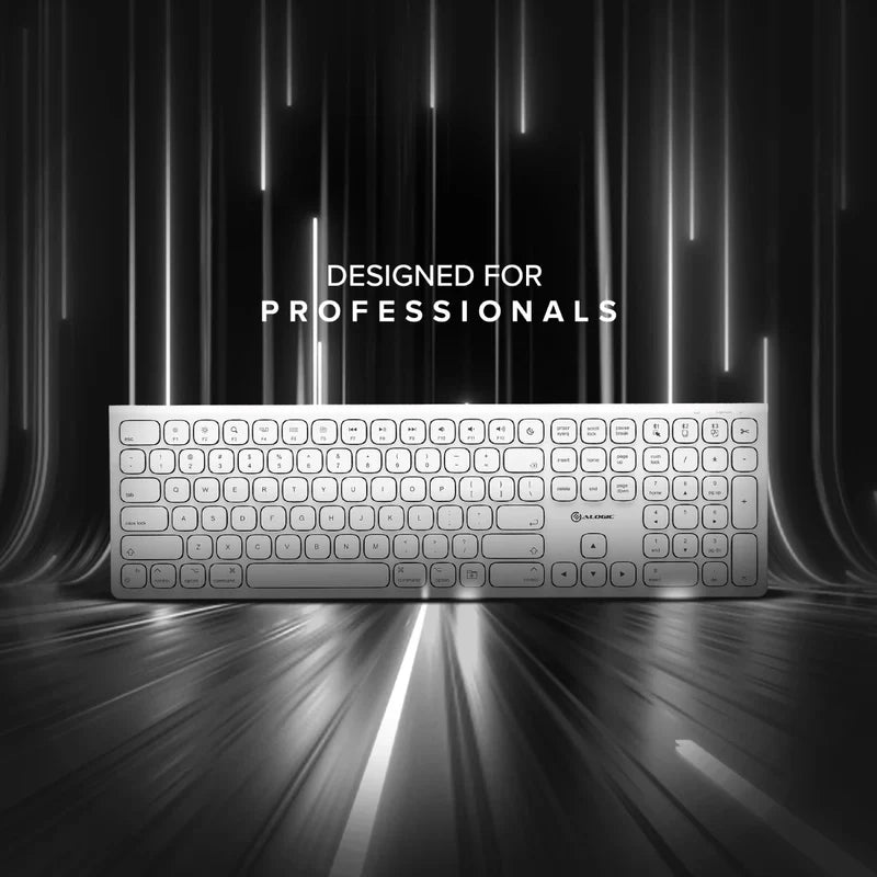 Alogic - Keyboard Wireless MacOS USB-C Rechargeable Echelon MAC- White - Limolin 