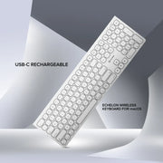 Alogic - Keyboard Wireless MacOS USB-C Rechargeable Echelon MAC- White - Limolin 