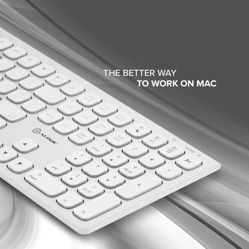 Alogic - Keyboard Wireless MacOS USB-C Rechargeable Echelon MAC- White - Limolin 
