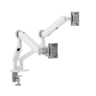 Alogic - Monitor Glide Flexible Double Monitor Arm- 35in Monitors - White - Limolin 