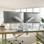 Alogic - Monitor Glide Flexible Double Monitor Arm- 35in Monitors - White - Limolin 