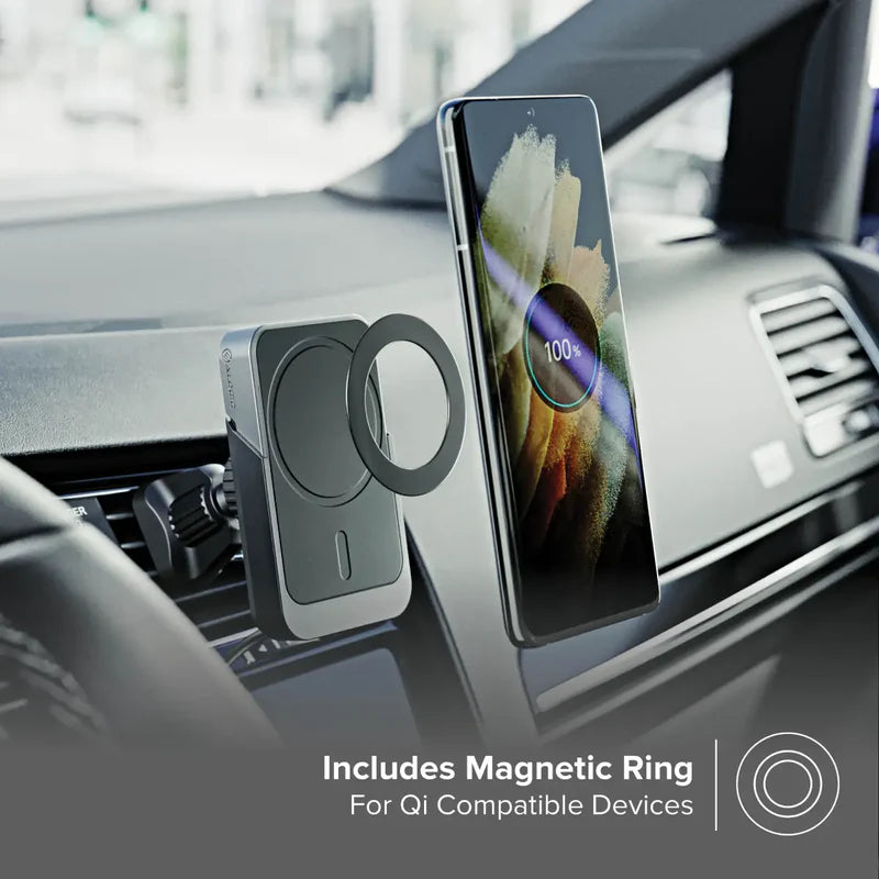 Alogic - Qi Car Charger 15W Vent Mount with Matrix+ 5000mAh- Black - Limolin 