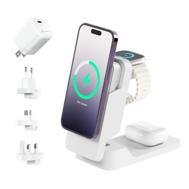 Alogic - Qi Charging & Powerbank Matrix+ 5000mAh 3-in-1 Fast Charging 7.5W USB-C Apple Watch Charger 2W 35W - White - Limolin 