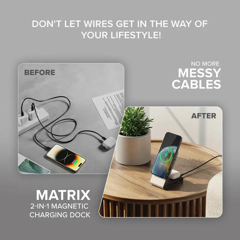 Alogic - Qi Charging Stand / Matrix 2-In-1 Universal Magnetic Charging Dock - Limolin 
